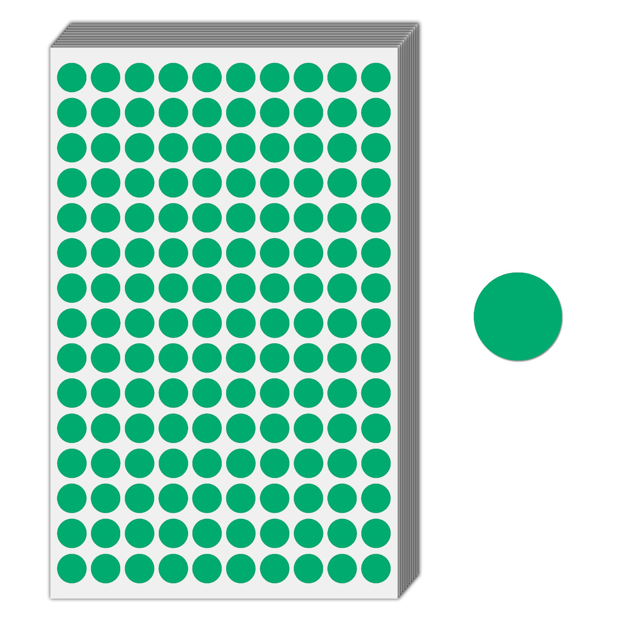 9000 Pieces, 12mm - Green Dot Stickers, Round Circle Sticky Dots Labels