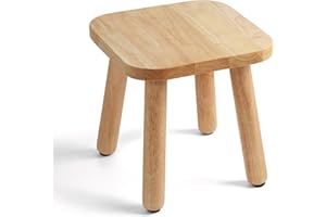 XIHESHIJ 11.6" Non-Slip Wooden Step Stool - Compact & Sturdy, 250 Lbs Capacity, Easy Assembly for Bedroom, Bathroom, Kitchen 