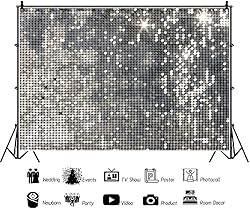 YongFoto 12x8ft Discos Party Backdrop Wedding
