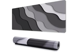 ILeadon Extended Gaming Mouse Pad, 35.4x15.75 inches, XXL Desk Mat, Non-Slip Rubber Base, Wave Pattern (Topographic)