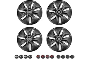 LOZUZ Wheel Cover for Tesla Model Y Wheel Cover Hubcap 19 Inch Compatible with Tesla Model Y 2021-2023 Wheel Replacement Hub Caps ABS Hub Cap Set of 4 Matte Black Wheel Cover(OEM Style Matt Black)