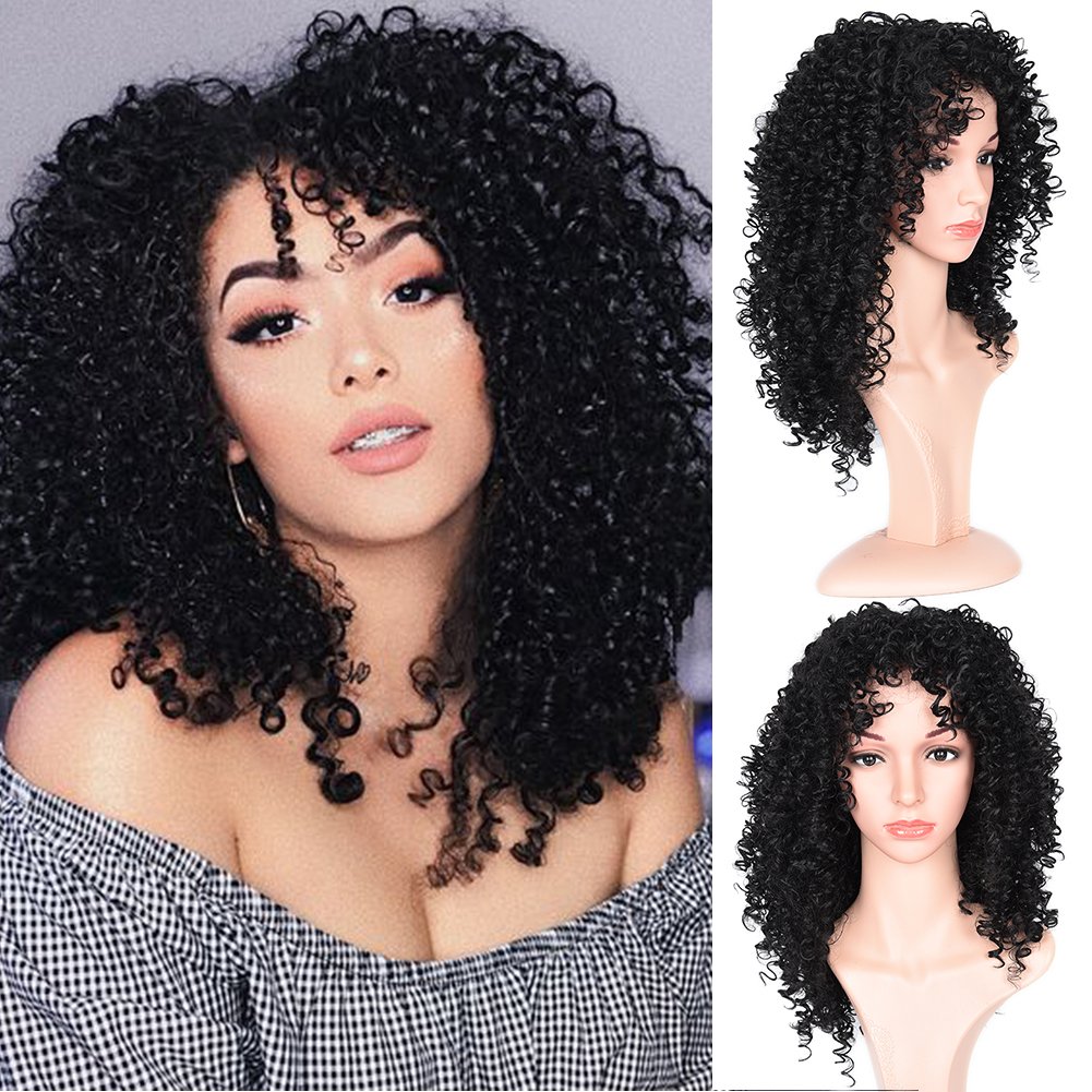 Marchqueen 03m17 1b Color Good Quality Afro Curly Hair Wig For