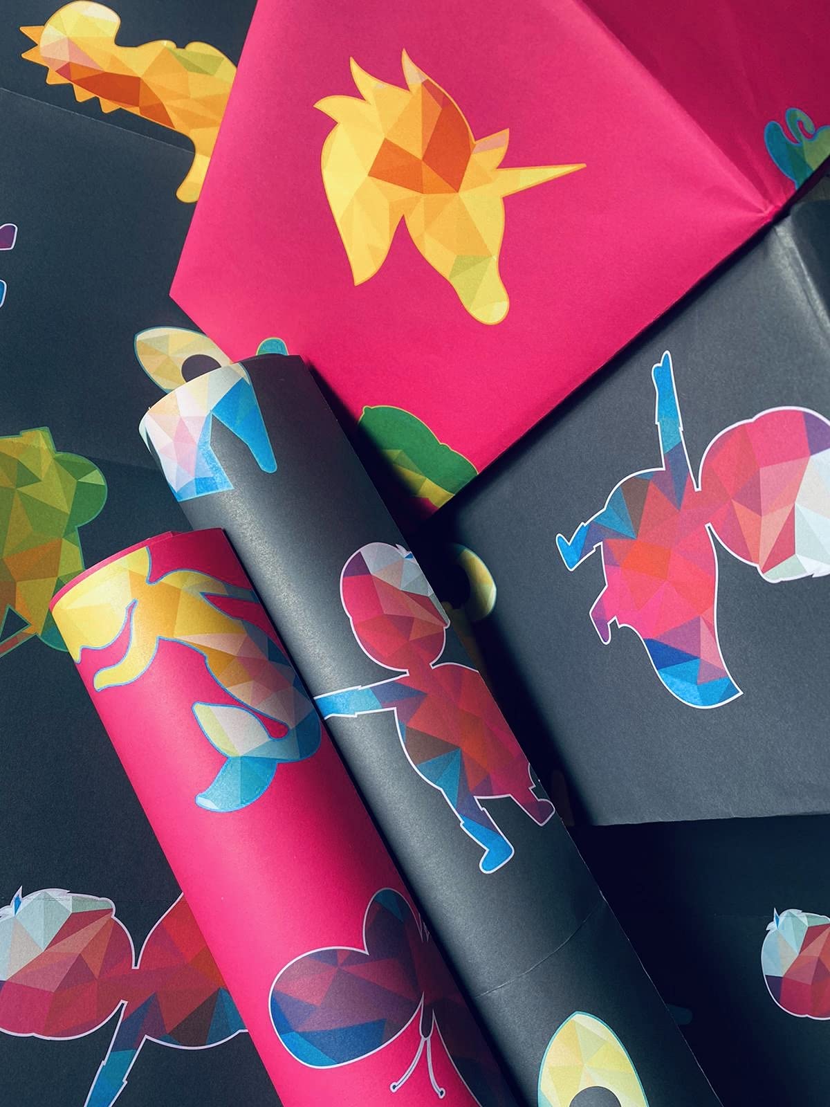 Kids Mixed Recycled and Recyclable Girls and Boys Geometric Playtime Shapes Wrapping Paper. 6 XL Eco Friendly Sheets. Made in The UK. Packaged in Compostable Materials.…
