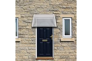 AFFAVON 40"x30" Window Awning Exterior, Awnings for Door Entrance，Polycarbonate Cover Entry Door Outdoor Patio Awning Canopy, Front Door Overhang Awning for Sun Shutter, UV, Rain and Snow Protection