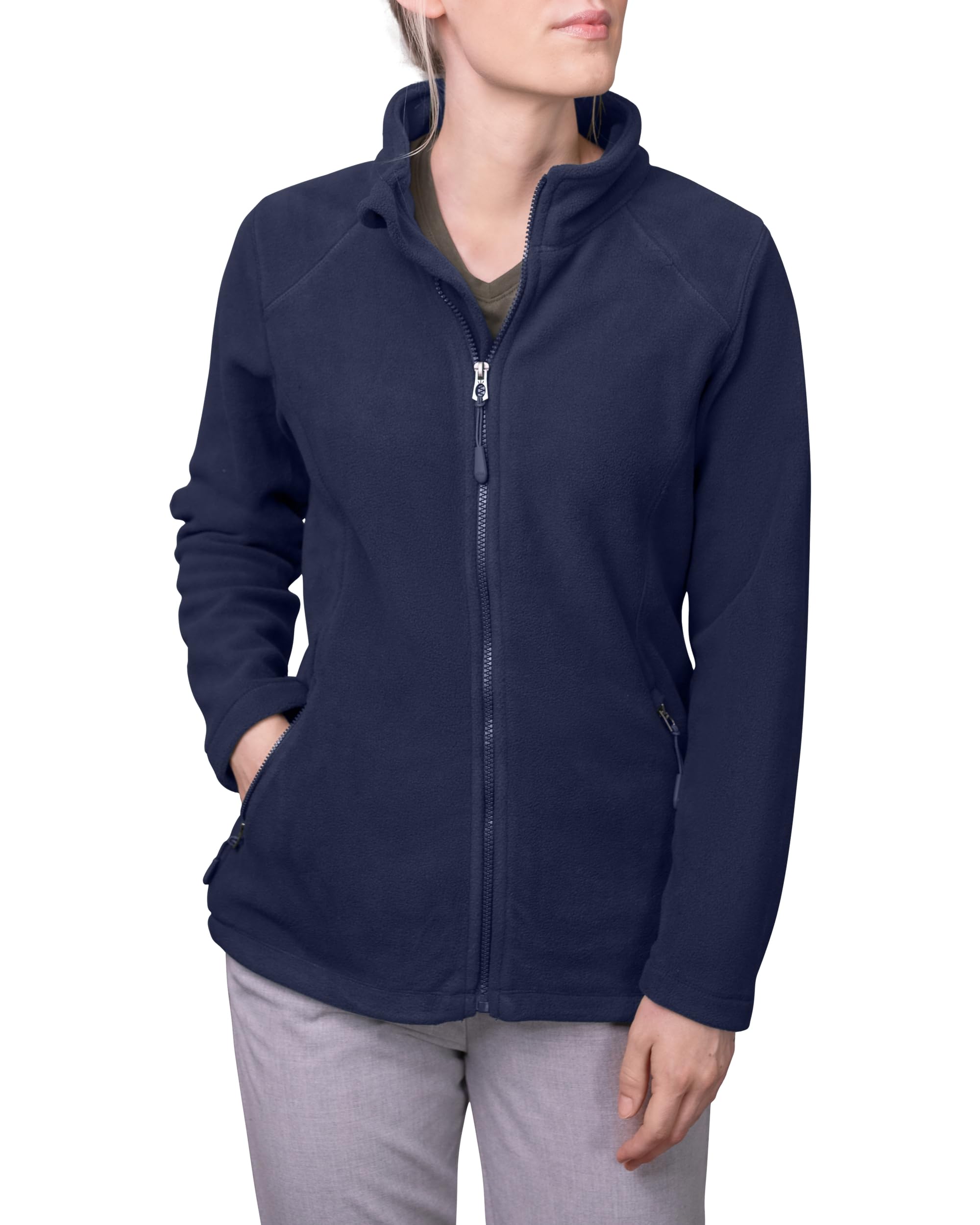 HRM Women´s Full- Zip Fleece Jacket, Navy, M, 1202