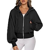 ANRABESS Womens Zip Up Hoodies Cropped Sweatshirts Casual Comfy Cute Zip Jackets Fashion Trendy Fall Outfits 2026 Y2K Clothes