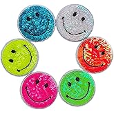 Qingxii Decorr Big Cute Shiny Sequin Smile Face Patches Sewing on/Iron on Patches Clothes Dress Hat Pants Shoes Sewing Decorating DIY Craft Embarrassment Applique Patches (Mixed Colors)