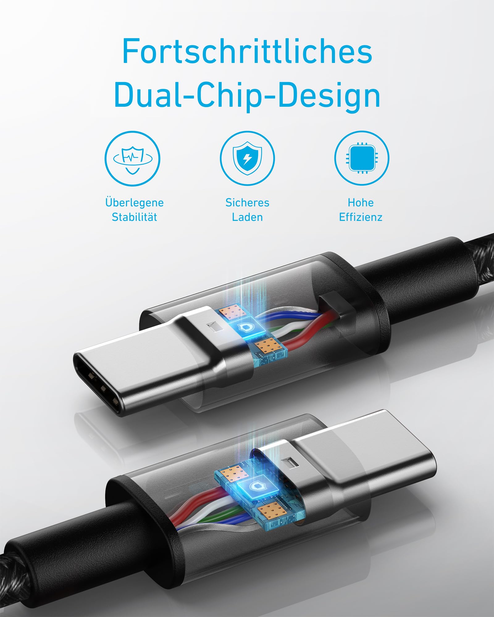 Anker USB C Kabel 3m, 100W Schnellladekabel USB C auf USB C Kabel, PD 3.0 Ladekabel USB C für iPhone 17 Pro Max/16/15 Serie, Samsung Galaxy S25/S24, MacBook Pro/Air, iPad Pro/Air, Pixel Switch LG 3