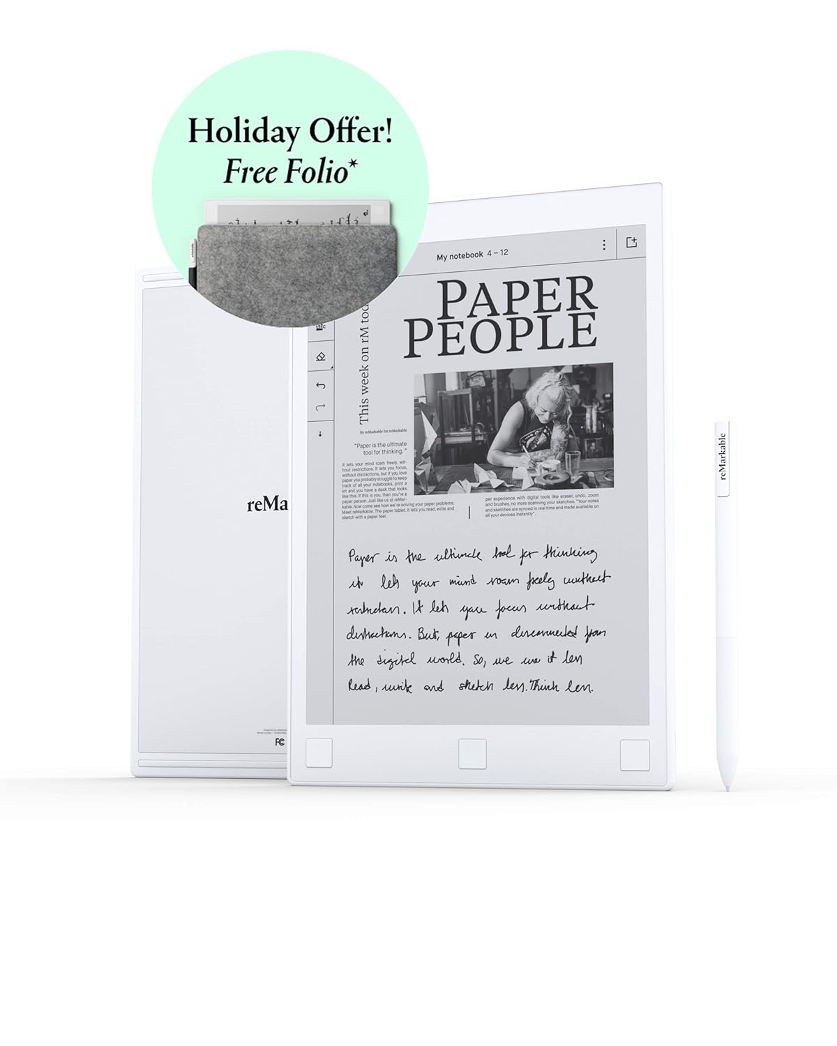reMarkable The Paper Tablet 10.3" Digital Notepad, PaperFeel with