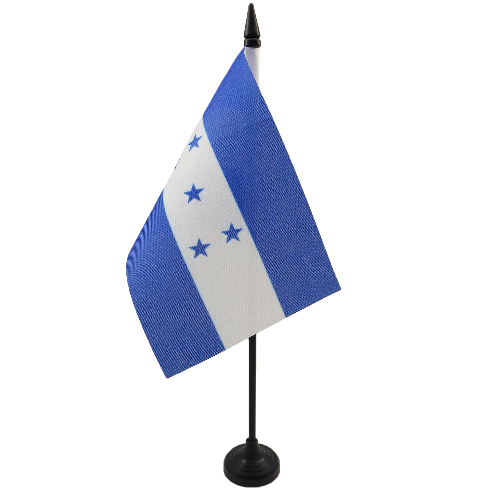 AZ FLAG - Honduras Table Flag 4'' x 6'' - Honduran Office Mini Banner 100% Polyester 15 x 10 cm - Mini Desk Flag with 10'' Pole and Black Plastic Base — image 1