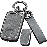 SANRILY Gray Metal Leather Key Fob Cover Fit for Lexus GX460 RX350 ES350 IS250 GX460 LX570 IS350 GS430 GS300 GS450h is-C is-F Keyless Key Holder with Keychain B
