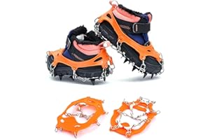 Hiking Boots Anti Slip 11 Teeth Micro Spikes Kids Crampons Perfect for Hiking Snow Activities and Winter Sports Unisex Child 