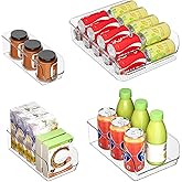 Ettori Set of 4 Clear Storage Bins for Fridge & Cabinet Organization, BPA-Free Plastic Food Organizers to Instantly Declutter Your Kitchen
