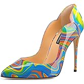 Voaboasy Womens Closed Pointed Toe High Heels Slip On Stiletto Pumps Dress Wedding Shoes 4-Inch