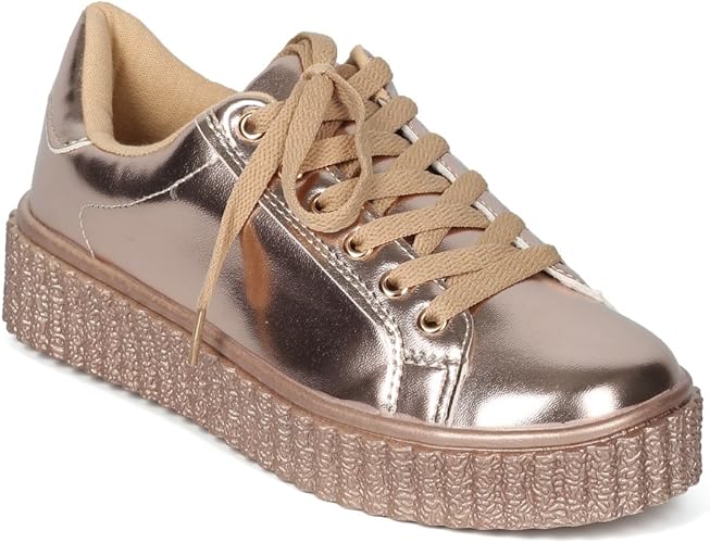 ladies metallic sneakers