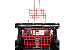 POETRYXIAO Rear Seat Isolation Pet Net, Back Seat Divider for Dog for 2007-2020 Jeep Wrangler JK JL Gladiator JT 2/4 Door(Red)