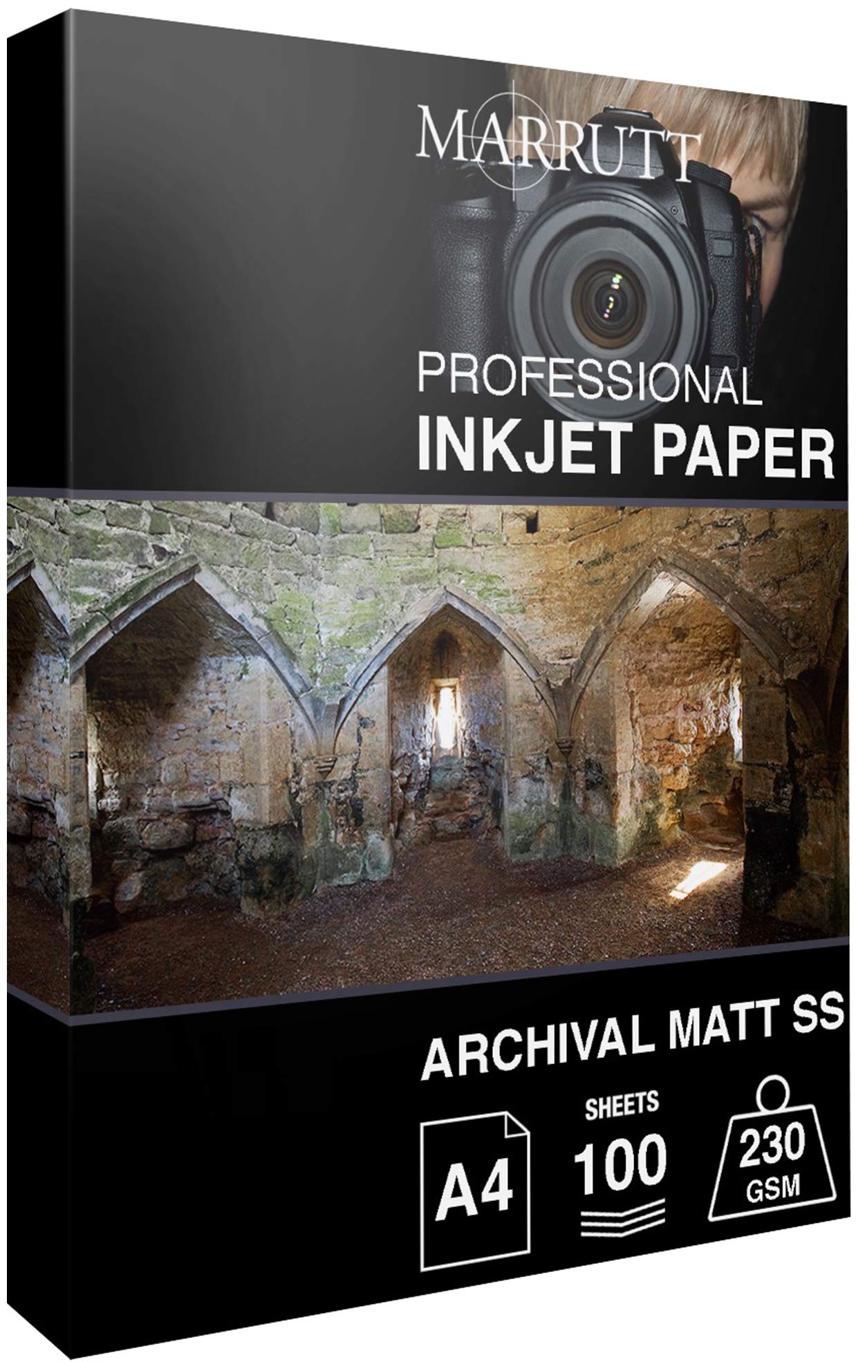 Marrutt 230gsm Archival Matt Single Sided Inkjet Photo Paper: A4-100 Sheets