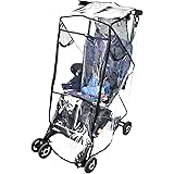 Stroller Rain Cover Universal, Black Clear Baby Travel Weather Shield for Outdoor Protection, Stroller Cover for Winter Infan