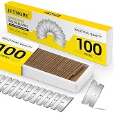 JETMORE 100 Pack Single Edge Razor Blades, Razor Blade Refills for Scraping | Scraper blades remove glue, stickers, labels and adhesive residue, Utility razor blades are individually wrapped for storage
