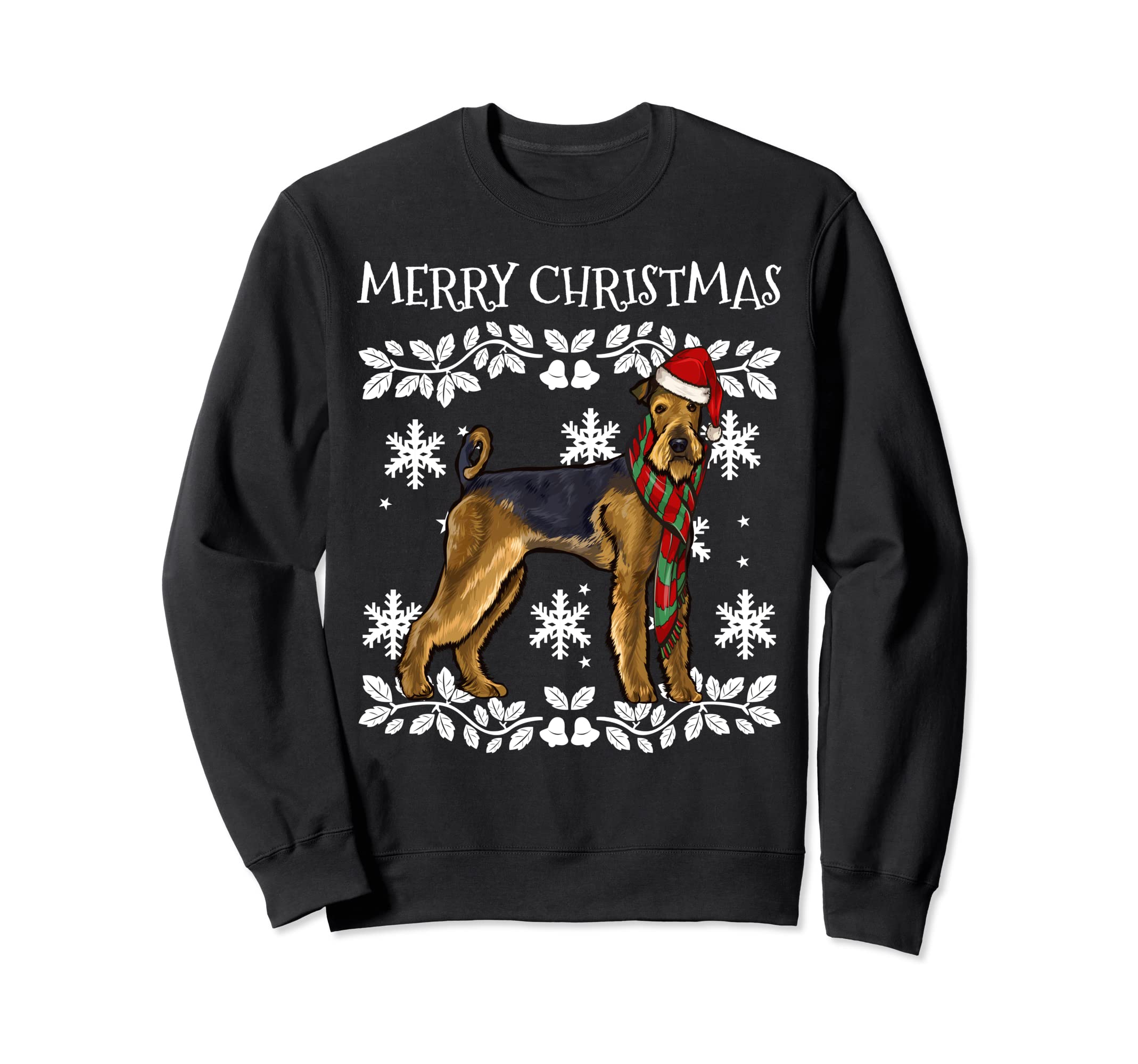 Merry Christmas Ornament Airedale Terrier Xmas Santa Sweatshirt