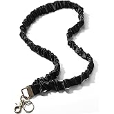 Geyoga Teacher Scrunchie Lanyard for ID Badges Cute Neck Stretchy Lanyard Gift Retractable Keychain Holder for Nurse Women