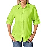 Women's Sun Protection Safari Shirts, Quick Dry Fishing Hiking Travel Shirt