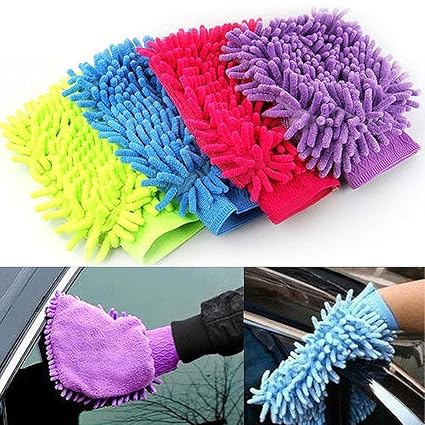 Truvic Cleaning Cloth Car Wash Washing Gloves Car Washer Towel Home Window Brush For Washing (1 - Pc)
