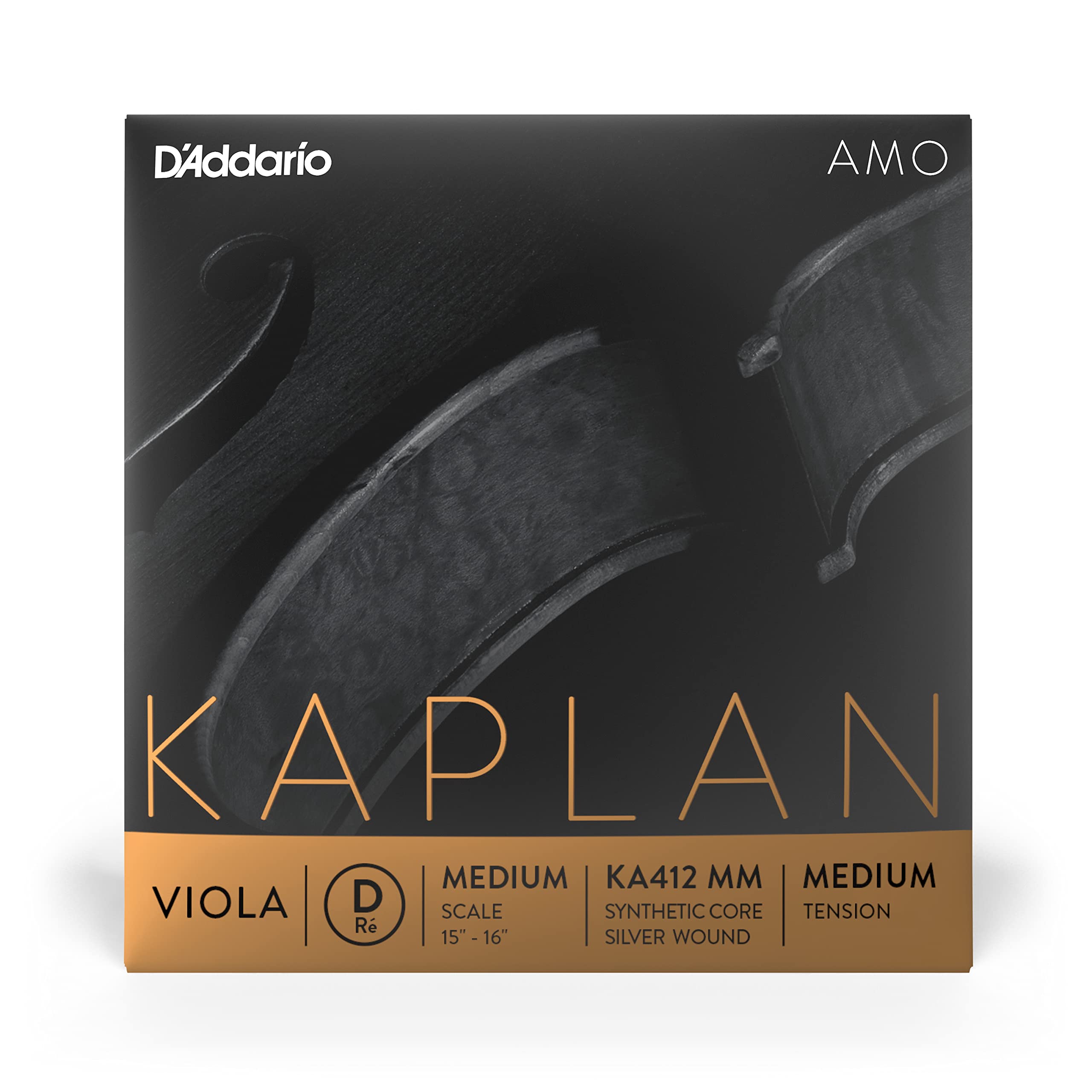 D'Addario Kaplan Amo Viola String - Single D String - KA412 MM - Viola Strings - Medium Scale, Medium Tension