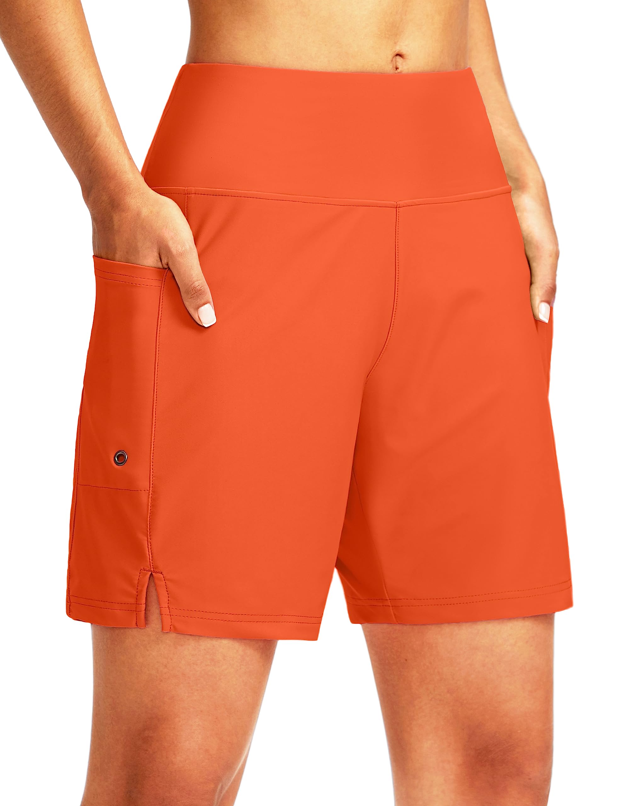 G Gradual Women's 7" Long Swim Board Shorts High