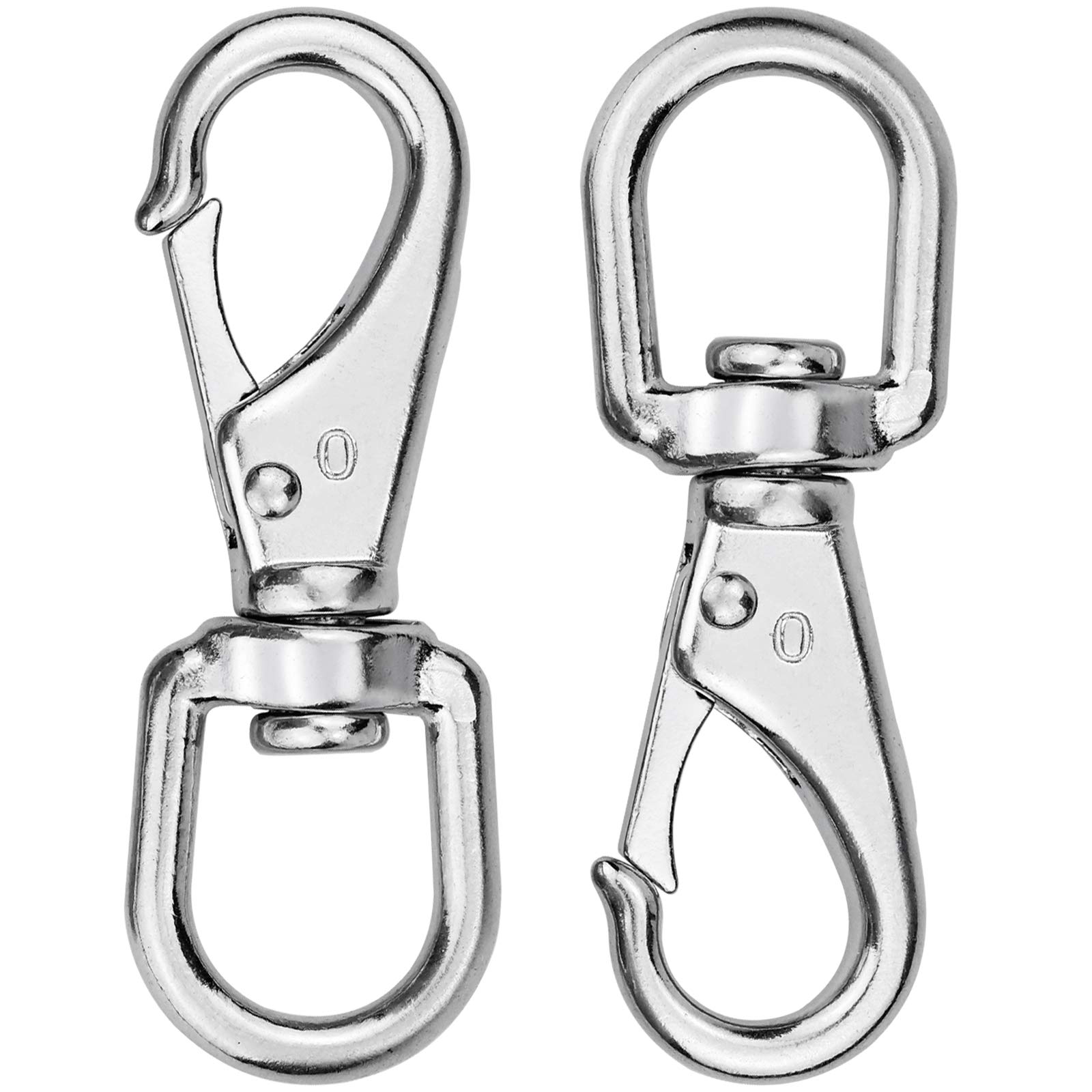 KUPINK 2Pcs 360° Swivel Trigger Clips Swivel Snap Hooks Stainless Steel Clips Clasp for Dog Leashes Camping Hiking Keyring