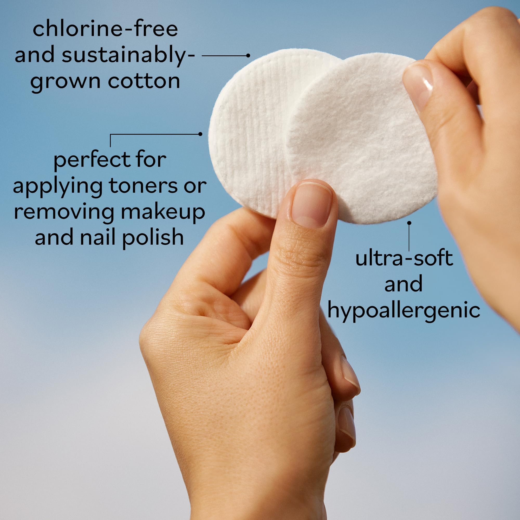 Sky Organics Organic Cotton Rounds for Sensitive Skin, 100% Pure GOTS Certified Organic for Beauty & Personal Care, 300 ct.