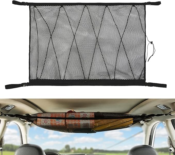 SUV Car Ceiling Cargo Net Pocket, 35.5"x25.5" Car Roof Storage