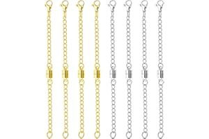 OHINGLT Adjustable Necklace Extender Magnetic Jewelry Clasps and Closures, Gold and Silver Necklace Extenders for Women