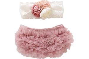 2pcs Dusty Rose Newborn Baby Girls Chiffon Bloomer & Headband Set Newborn Photo Prop Baby Girl Cake Smash Outfit