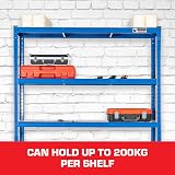 Rhino Racking 5-Tier Heavy-Duty Garage Shelving 180x120x60cm Blue view 3