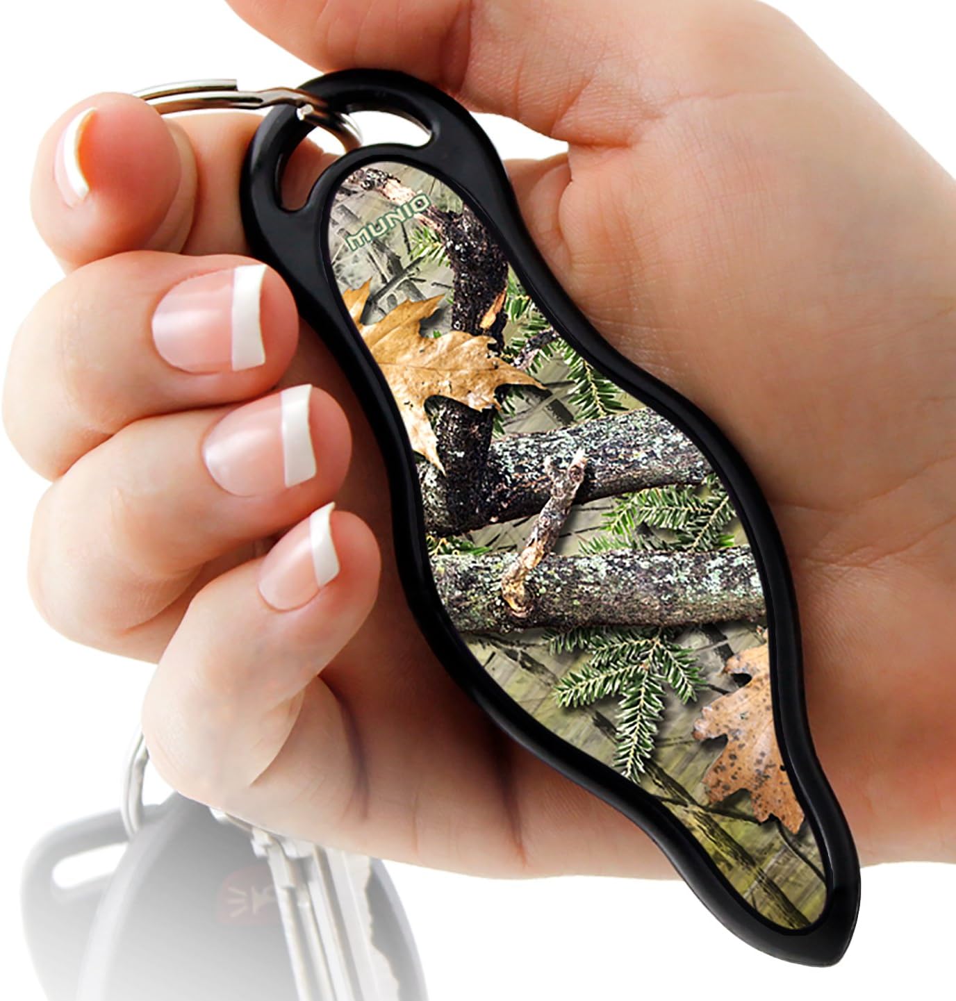MUNIO Self Defense Keychain, Flat Kubaton Endorsed by Police, Military & Martial Artists, Made in USA, Take on Airplane, No Risk of Personal Harm Like Pepper Spray & Stun Gun, EDC Self Defense Weapon