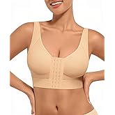 FeelinGirl Minimizer Bras Post Surgery Compression Front Closure Bra Wirefree Mastectomy with Adjustable Straps