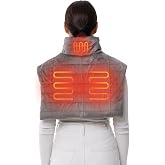 HENNCHEE Heating Pad with 10000mAh Power Bank for Neck Pain Relief | 3-Level Cordless Heating Pad for Neck, Shoulders &amp; Back, 5 Carbon Fiber Heating Zones Wireless Heated Weighted Neck Wrap Grey
