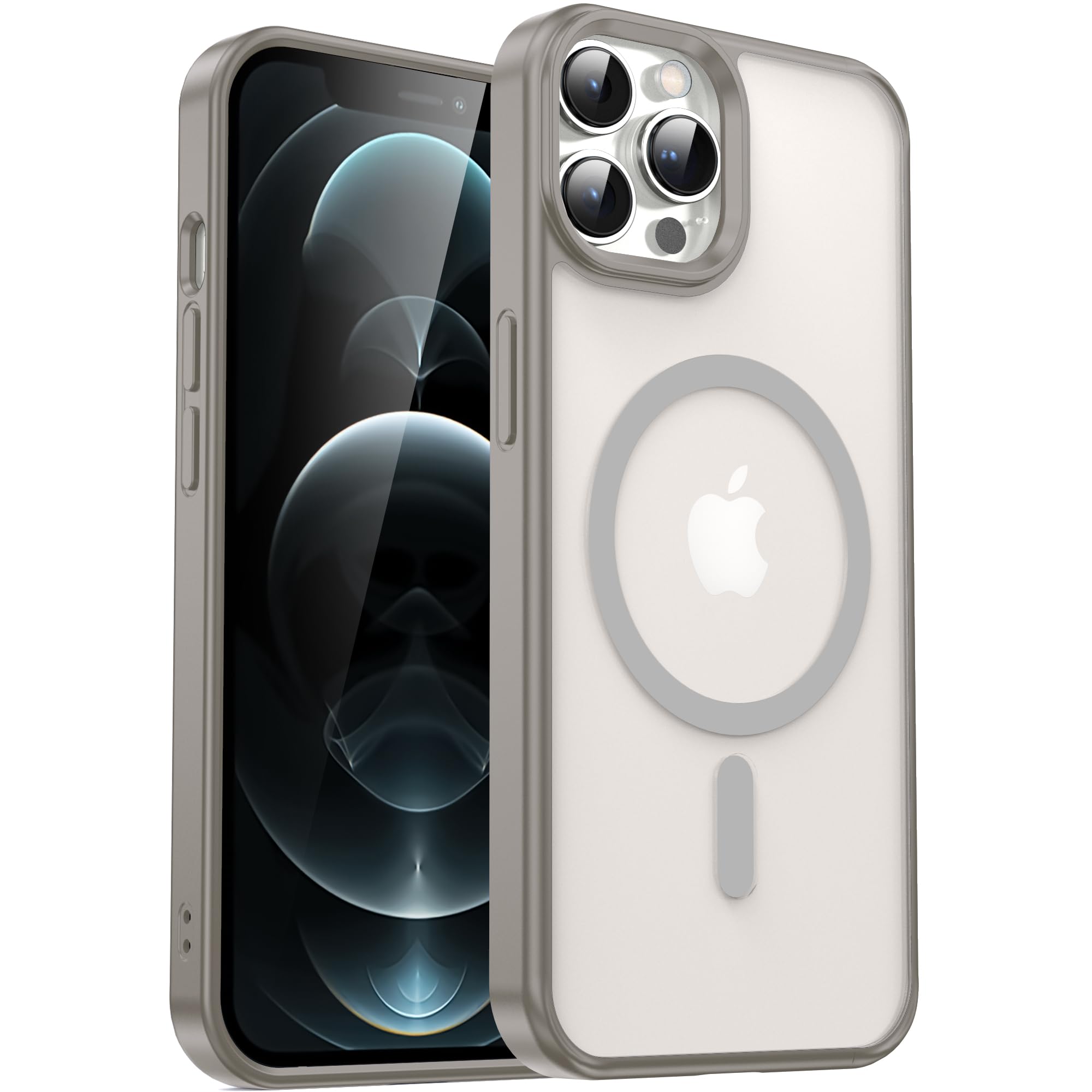 Supdeal Magnetic Case for iPhone 12/iPhone 12 Pro, Compatible with Magsafe Charging Shockproof Armor Protection Translucent Matte Silicone Phone Cover with Mag Safe Charger Designed, 6.1