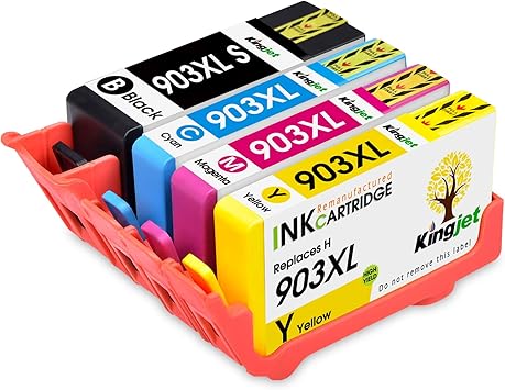 Kingjet 903 903xl Tintenpatronen Kompatibel Fur Hp Officejet Pro 6970 6950 6960 All In One Drucker Schwarz Cyan Magenta Gelb 4 Stuck Amazon De Burobedarf Schreibwaren