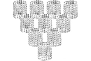 Napkin Rings, Silver Bling Rhinestone Diamond Napkin Rings Buckles for Table Decorations, Wedding, Dinner,Party, DIY Decorati