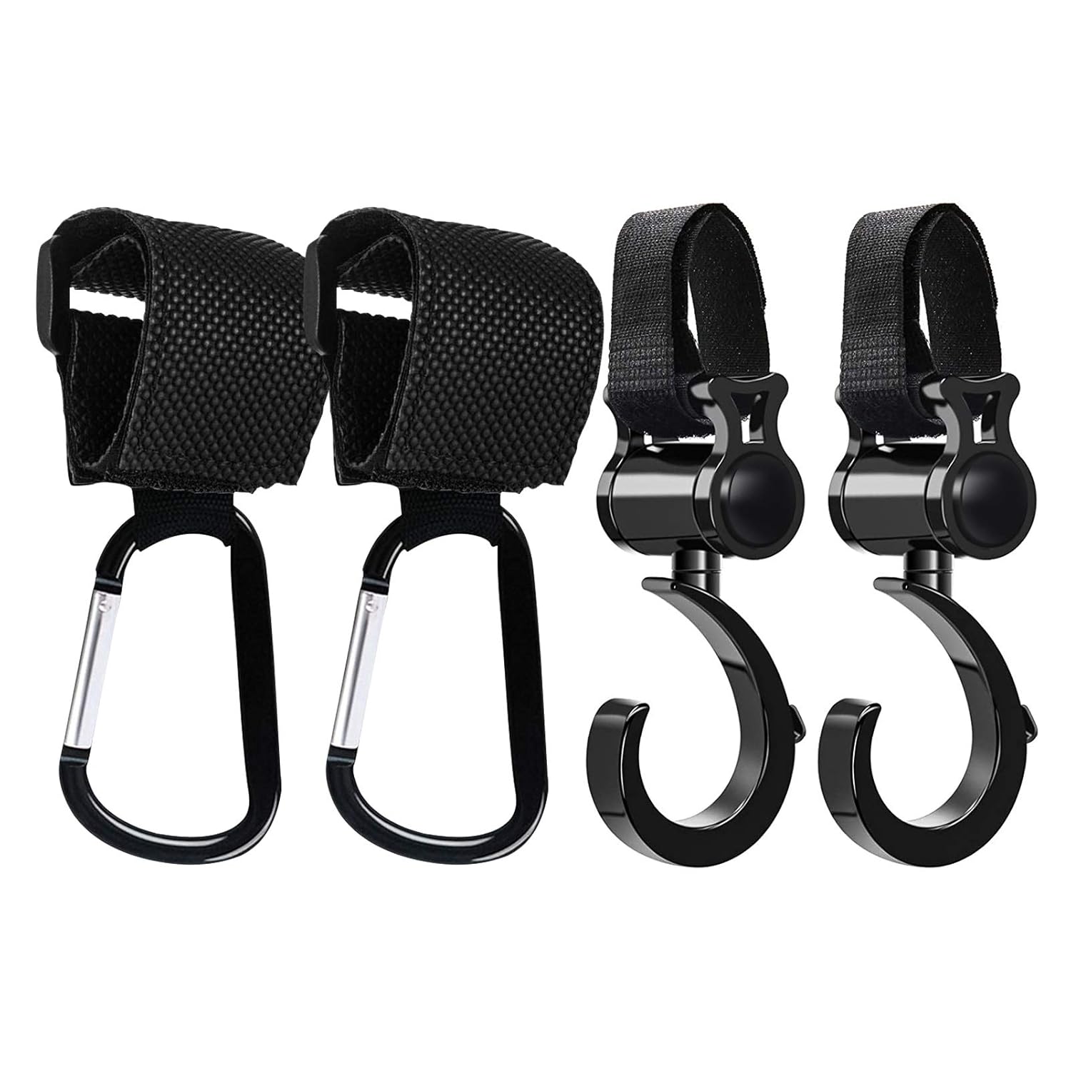 taschenhalter kinderwagen,black Stroller Hooks,lKinderwagen Haken für,Wickeltaschen,Kinderwagenhaken,Kinderwagenbefestigung,Taschenhaken für Kinderwagen [4 Stück]