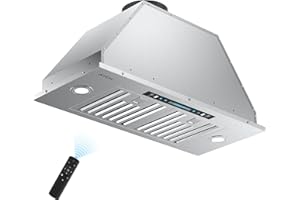 IKTCH 30 inch Built-in/Insert Range Hood 900 CFM, Ducted/Ductless Convertible Duct, Stainless Steel Kitchen Vent Hood with 4 
