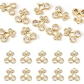 Boutigem 10Pcs Cubic Zirconia Cherry Charms 18K Gold Plated Brass Crystal Rhinestone Cherry Pendants Fruit Metal Dangle Charms for DIY Crafts Earring Necklace Bracelet Jewelry Making
