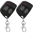 Kingdder 2 Pcs 10 Dip Switch Garage Door Remote Two Button Garage Remote Compatible with Multicode 300mhz 3089 3060 3070 3083 Door Opener with Keychain, Control 2 Different Doors Simultaneously