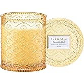 LA JOLIE MUSE Pumpkin Chai Candle – Pumpkin, Spicy Chai & Vanilla Scent | 6 oz Natural Soy Wax | 40 Hours Clean Burn | Housewarming Gift | Seasonal Home Décor