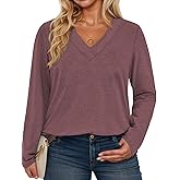 VISLILY Plus-Size-Tops for Women Trendy V Neck T Shirts Casual Long Sleeve Dressy Cute Blouses Loose Fit Tunics Tees XL-5XL