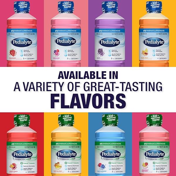 PEDIALYTE ADVANCEDCARE ELECTROLYTE SOLUTION, QUICKLY REPLACES FLUIDS, ZINC, AND ELECTROLYTES TO PREVENT DEHYDRATION, PLUS PREBIOTICS TO HELP PROMOTE DIGESTIVE HEALTH, 1 LITER, STRAWBERRY LEMONADE