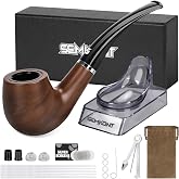 SEMKONT Tobacco Pipe Set, Including Pipe Stand and Pipe Storage Bag and other Accessories