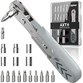 AXTH 17in1 Right Angle Ratchet Screwdriver Set, [Bearing Steel] Repair Tool | Magnetic Offset Low Profile Ratcheting Screw driver, PH1, PH2, PH3, T15H, T20H, PZ1, PZ2, SQ2, 5-10mm Socket, SL4.0, SL6.0
